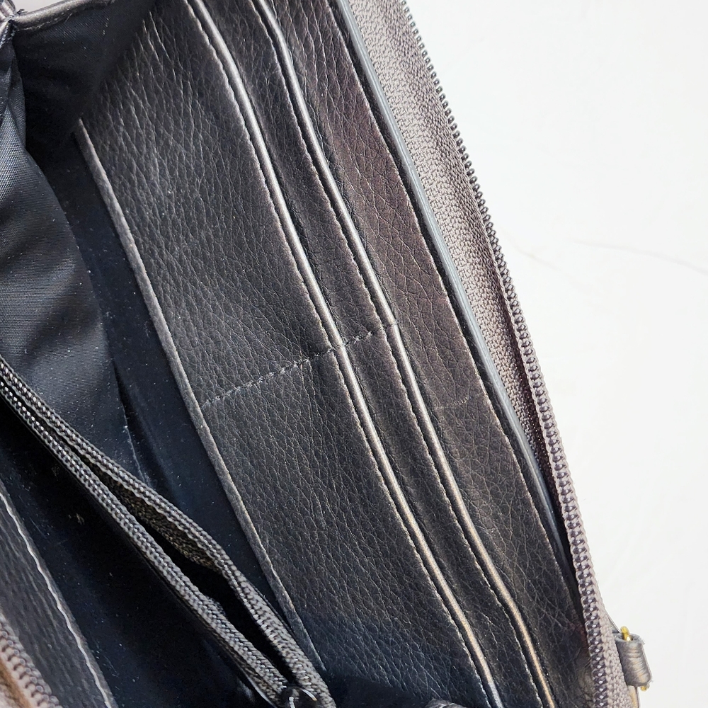 Buxton Double Zip Organizer Women's Wallet Clutch in Gunmetal Silver Est 1899 - Picture 7 of 9